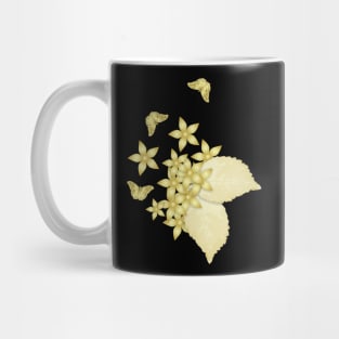 Elegant gold butterflies and gold flowers Mug